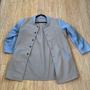 Beige & Gray Light Long Jacket